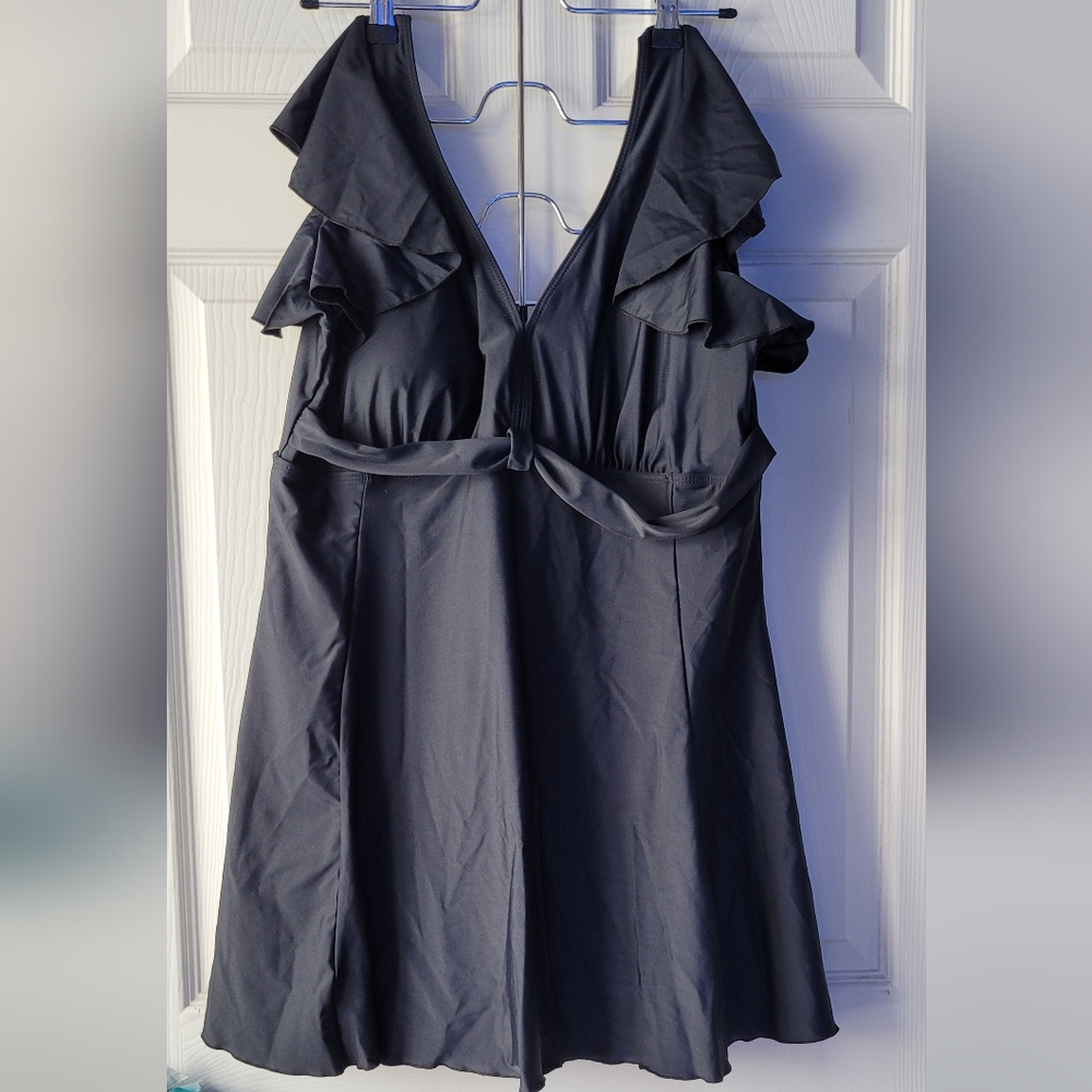 Women's Plus Size Black Swimdress - 3XL